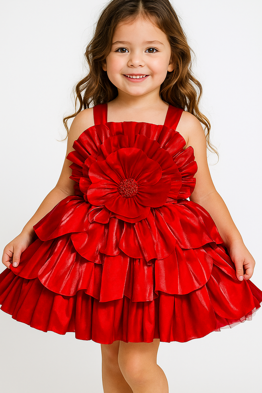 Red Radiance Flower Girl Dress
